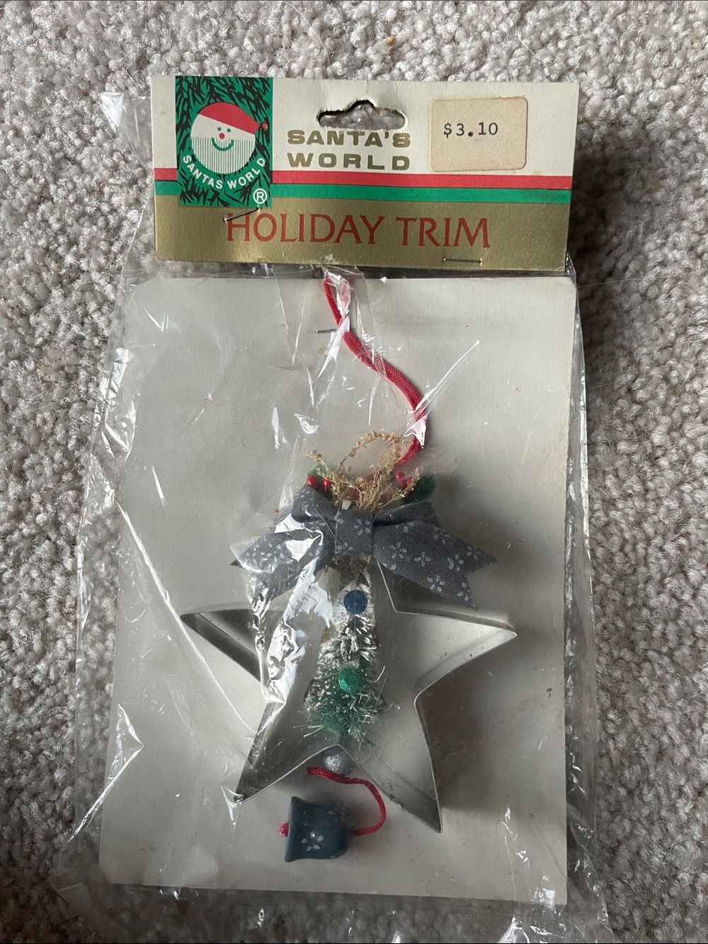 NWT Vintage 1986 Silver Star Holiday Trim Ornament